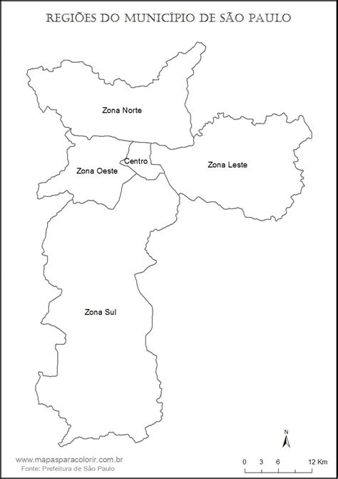 A força e a pujança econômica de são paulo não são novidade para ninguém. Mapas do Município de São Paulo - Mapas para colorir