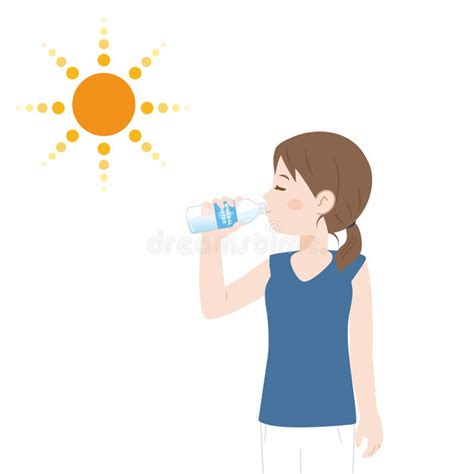 Hydration Woman Stock Vector Illustration Of Heat Simple 181890917