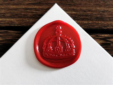 Crown Wax Seal Stampwax Stamp Headletter Stampssnail Mail Etsy