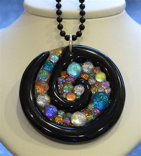 Stunning Fused Glass Pendant Dichroic Glass Statement Focal