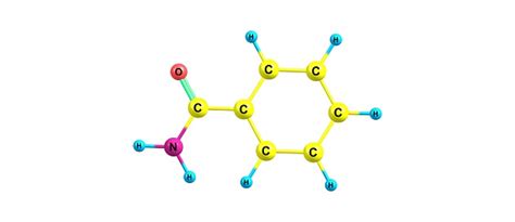 Estructura Molecular De La Benzamida Aislado En Blanco Foto De Stock Y