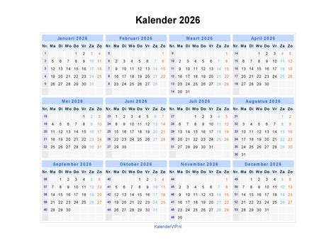 Kalender 2021 mit kalenderwochen und feiertagen. Kalender 2026 - Jaarkalender en Maandkalender 2026 met ...