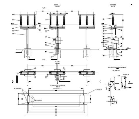 Electric Pole Cad Block And Typical Drawing For Designers Images