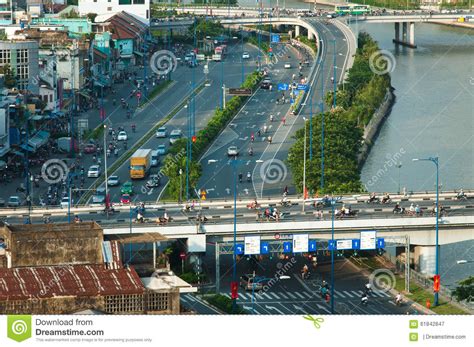Saigon Street View From Above Editorial Photography