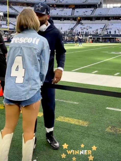 Dak Prescott And Girlfriend Natalie Buffett Share A Kiss After Cowboys