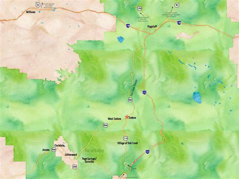 Northern Arizona Map Sedona On A Map Of Northern Arizona