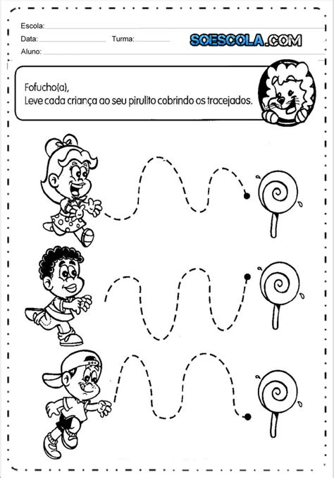 Atividades Tracejado Para O Maternal Para Imprimir