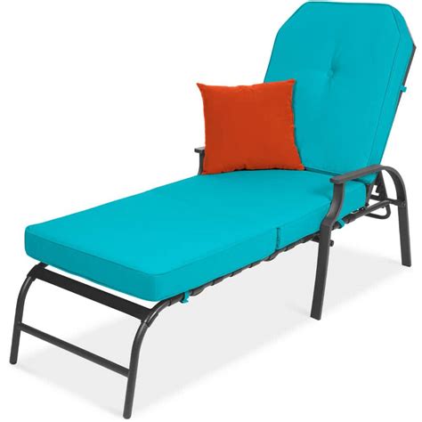 Best Choice Products Adjustable Metal Outdoor Chaise Lounge Chair For