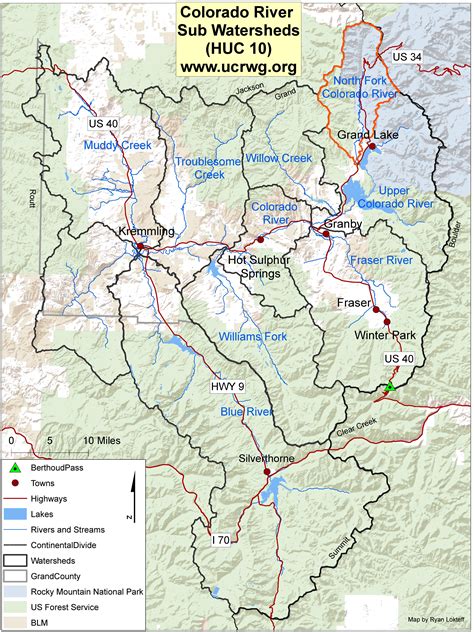 colorado river watershed map world map