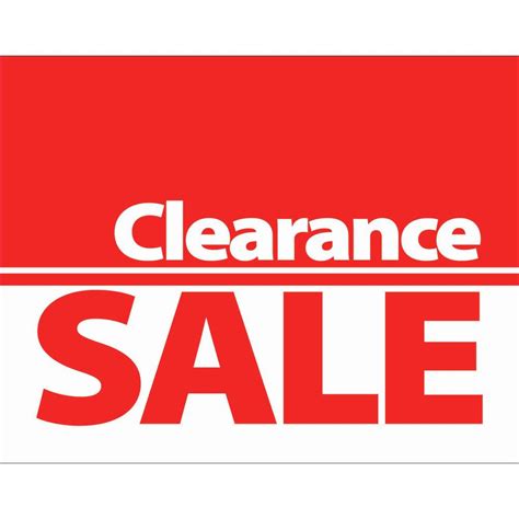 Clearance Sign Printable