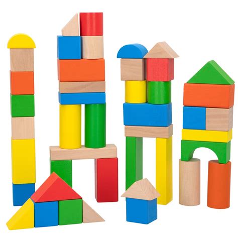 Blocos De Construção Madeira 100 Pcs Brinquedos Online