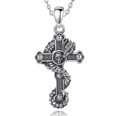 Gothic Dragon Cross Necklace