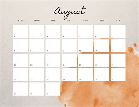 August Calendar 2021 Aesthetic Free Printable August 2021 Calendars
