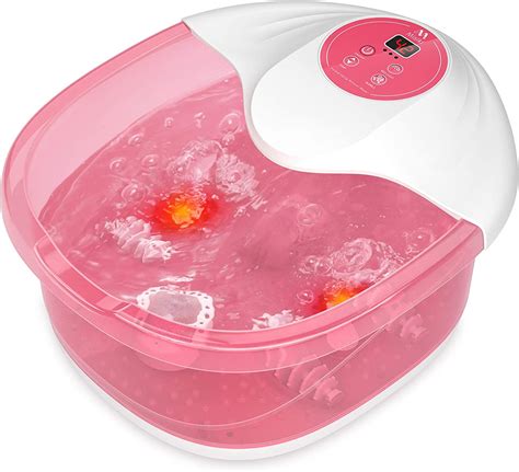 Misiki Foot Spa Foot Bath Massager With Heat Bubbles Vibration Red Light And Temperature