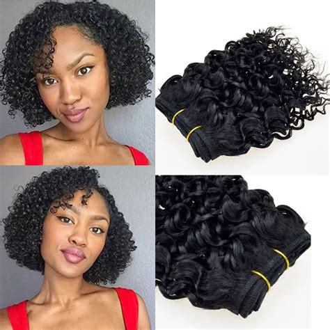 7a Brazilian Remy Afro Kinky Virgin Hair 6pcs Brazilian Short Natural Black Kinky Curly Afro