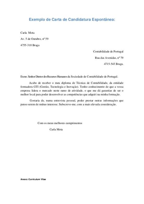 Carta Presentacion Cv Candidatura Espontanea