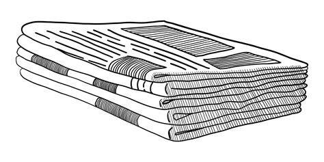 Vector Stack Of Newspapers Isolated On A White Background Doodle