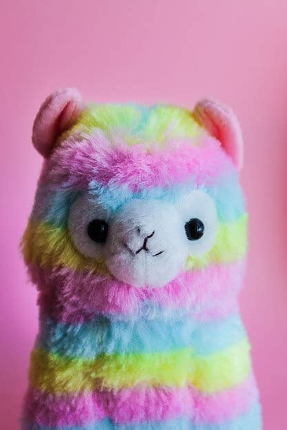 Premium Photo Colorful Rainbow Lama Soft Childrens Toy