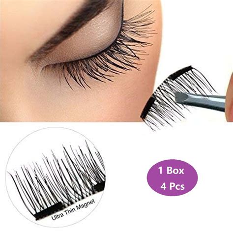 new dual magnetic false eyelashes ultra thin 3d fiber reusable best fake lashes extension for