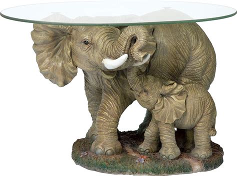 Elephant Glass Coffee Table Three Elephants Sculpture Coffee Table W