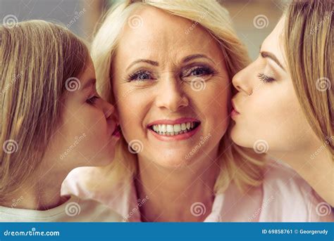 Granny Mom And Daughter Royalty Free Stock Photography CartoonDealer