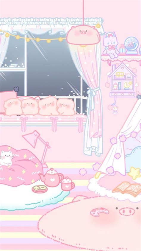 Cute Pastel Anime Pink Aesthetic Wallpaper Download Free Mock Up