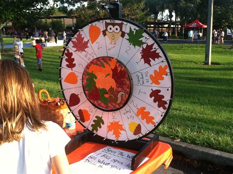 Elementary School Fall Festival Game Ideas Wheel Spin With Different
