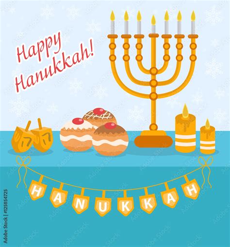 Happy Hanukkah Greeting Card Invitation Poster Hanukkah Jewish