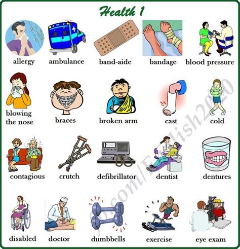 Cuarto y 5 de primaria by leiresbal. Health | Vocabulary, Learn english, Health words