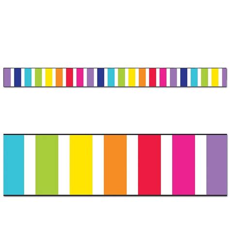 Vertical Rainbow Stripes Straight Borders Classroom Themes