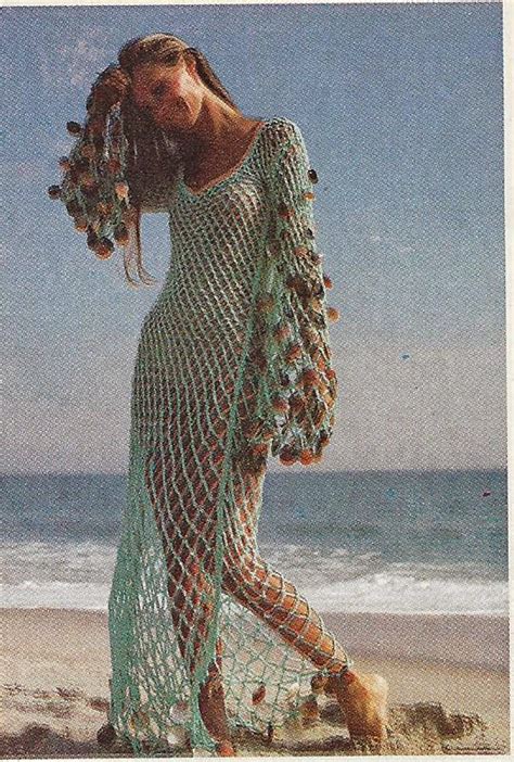 ladyhawke crochet mesh cover up beach dress 1971