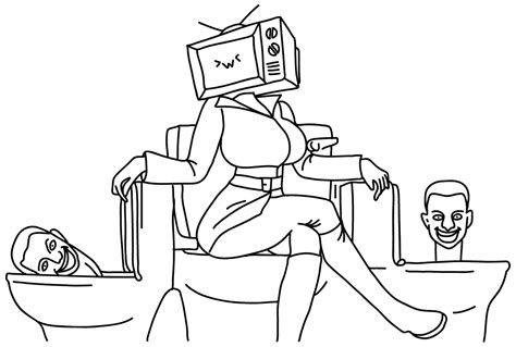 Skibidi Toilet Tv Woman To Color Free Printable Coloring Pages