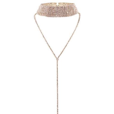 Rhinestones Choker Necklace Double Layer Full Crystal Wid
