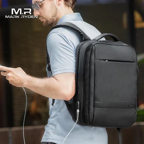 mark ryden anti thief usb backpack male 15 6 inch laptop bags for men multi layer school bag