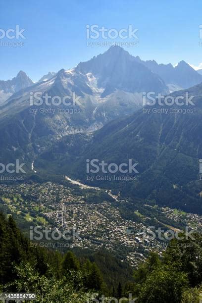 Elevated View Of The Chamonix Valley From The Le Brevent Mountain Peak