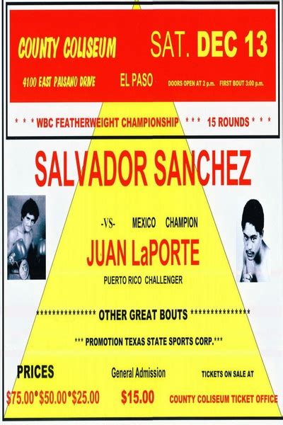 Salvador Sanchez Vs Juan La Porte Boxrec