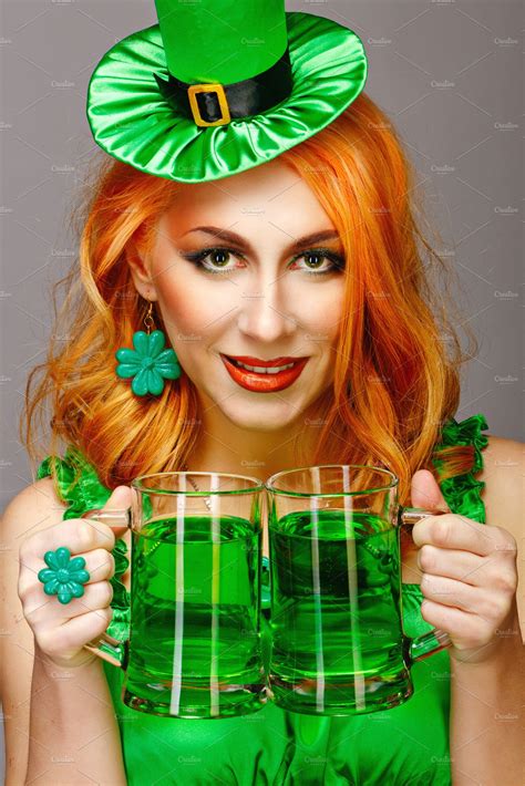 Red Hair Girl In Saint Patricks Day ~ Holiday Photos ~ Creative Market