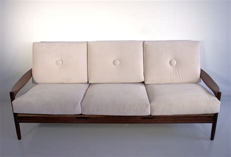 Find here online price details of companies selling wooden sofa. Scandinavian Modern Three-Seater White Sofa with Wooden Frame | #74280