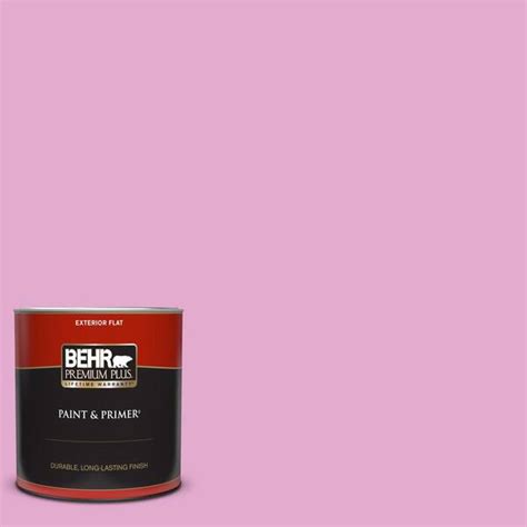 Behr Premium Plus 1 Qt 680a 3 Pink Bliss Flat Exterior Paint And Primer