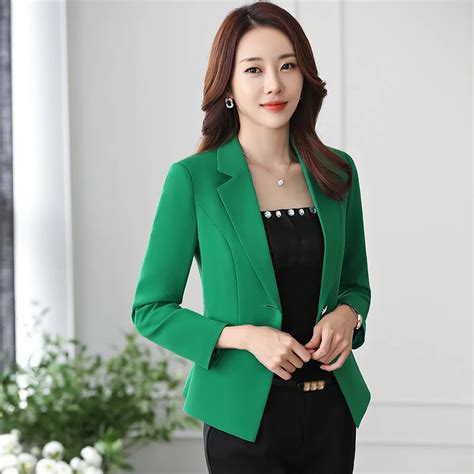 Candy Colored Casual Small Suit Female Jacket Long Sleeved Waist Slim Green Suit 2018 Spring New