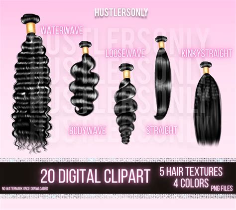 Clipart Illustration Hair Bundles For Digital Logo Business Cards