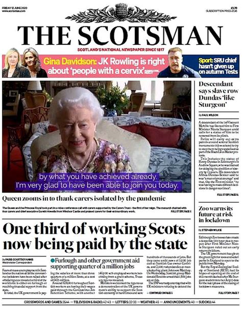 Scotlands Papers Third Of Working Scots Furloughed And Barmageddon