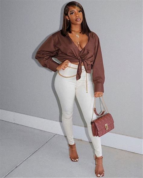 𝔩𝔦𝔳𝔡𝔞𝔞𝔡𝔬𝔩𝔩 Brown Outfits For Black Women Classy Outfits Cute Casual Outfits