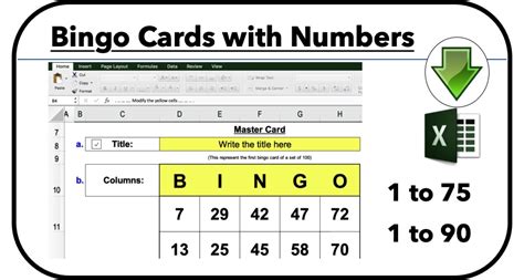 Generate Bingo Cards Bingo Card Generator