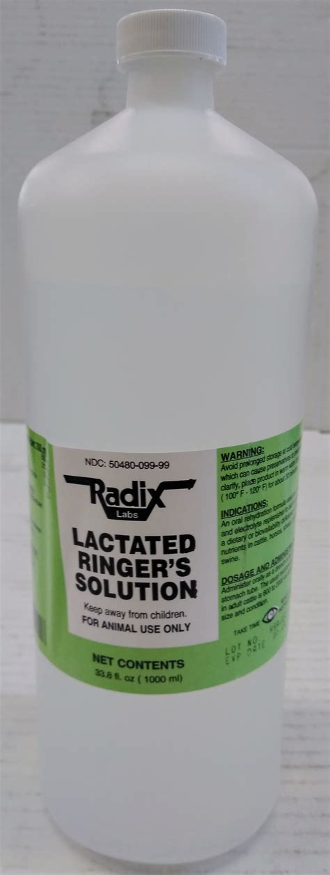 Lactated Ringers Solution 1000 Ml Hubers Animal Health