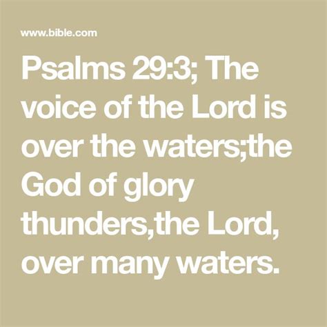 Psalms 293 The Voice Of The Lord Is Over The Watersthe God Of Glory
