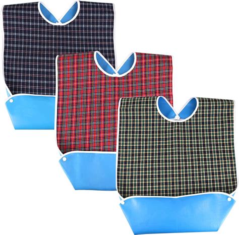 Newthinking 3 Pack Adult Bibs For Eating Adult Bibs With Crumb Catcher Washable
