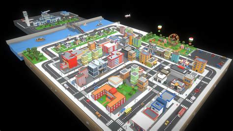 Low Poly 3d City Buy Royalty Free 3d Model By Luka00 F24dc89