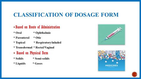 Pharmaceutical Dosage Forms Dosage Forms Of Drugs Different Types Of