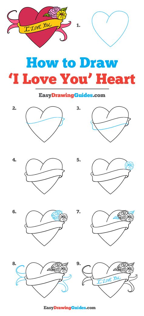 How To Draw An I Love You Heart Easy Heart Drawings Drawing